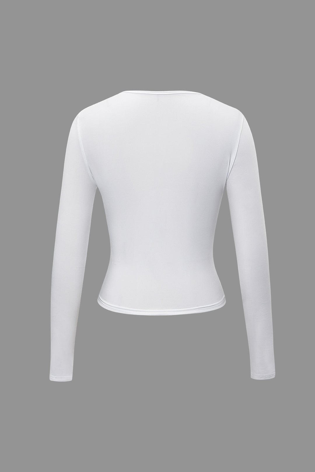 Basic Solid Round Neck Long Sleeve Top Dreamardi