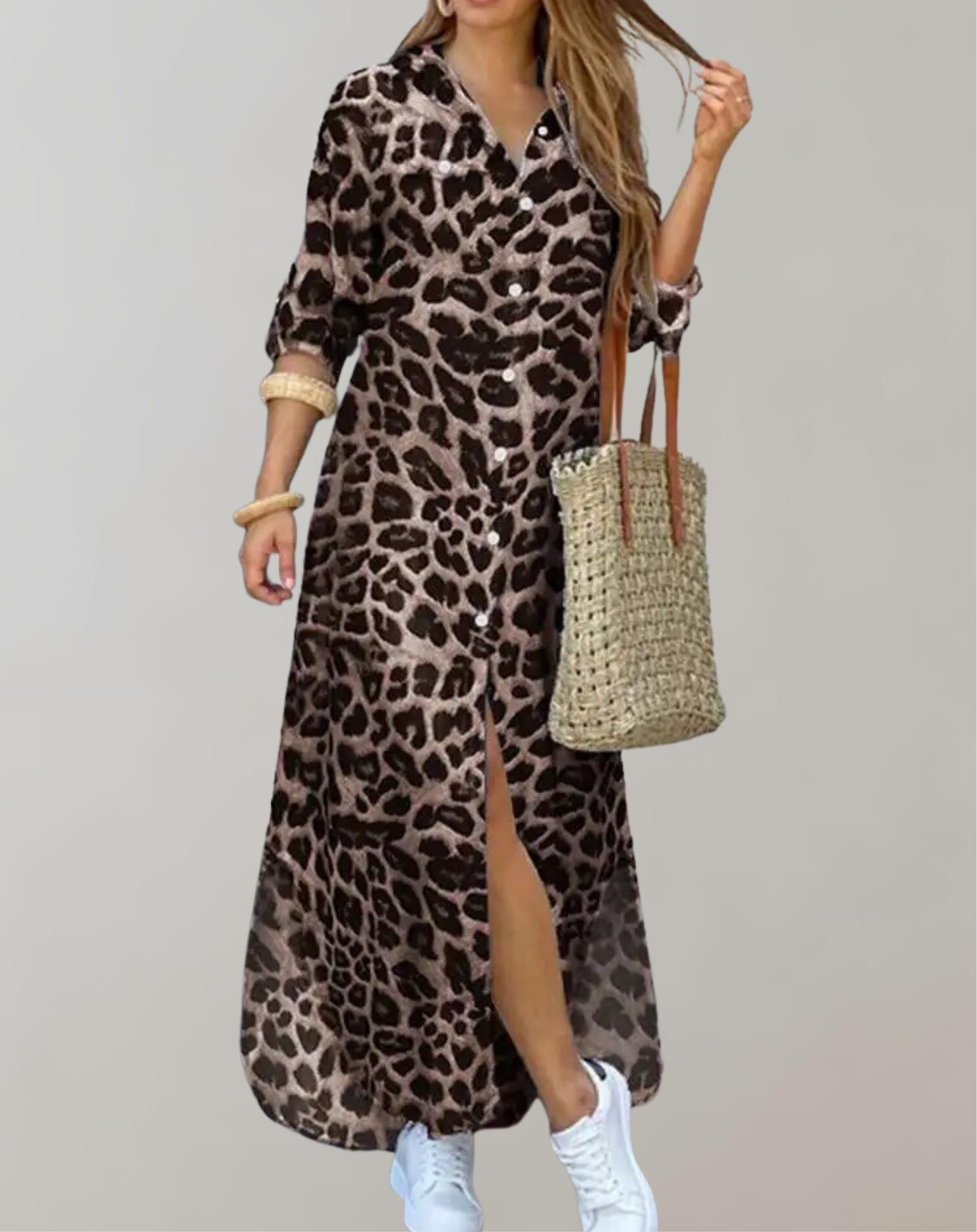 Georgina - Chic Leopard Pattern Woman's Dress