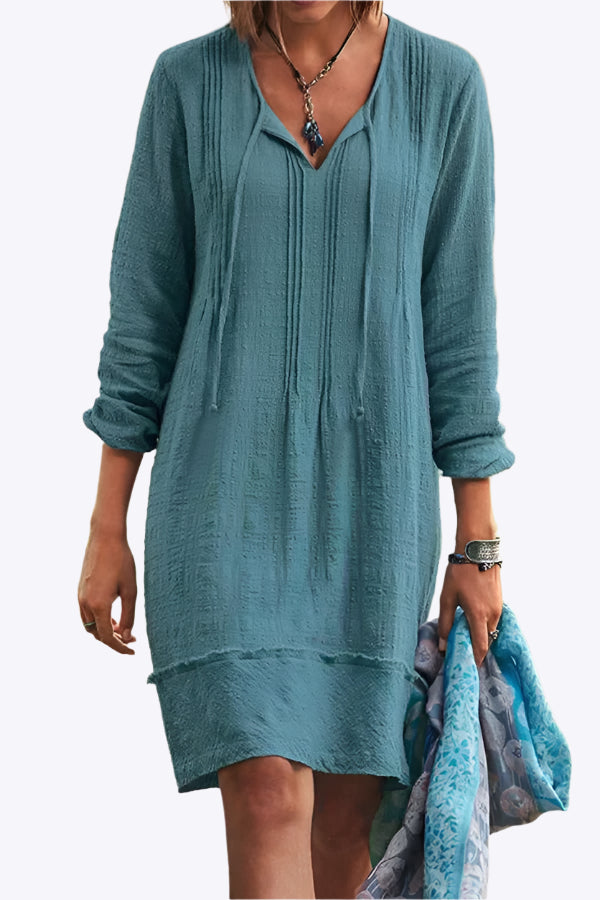 Jessica - Casual Textured Design Woman's Midi Dress