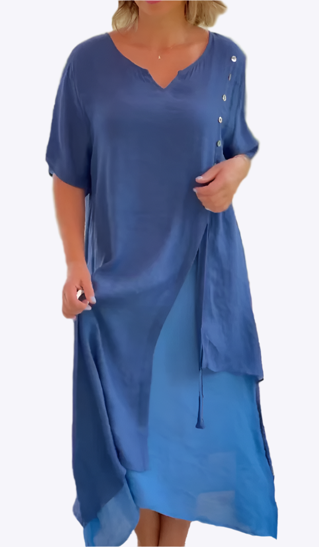 Violet - Breezy Boho V-Neck Woman's Dress