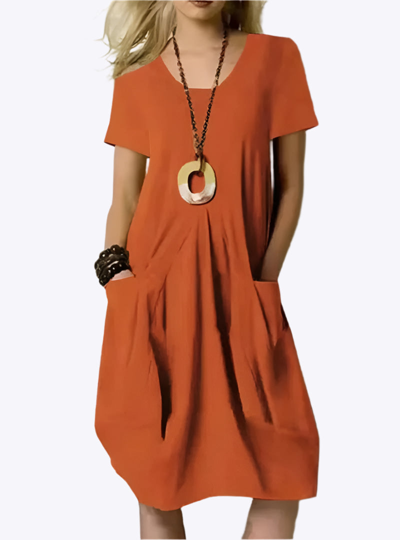 Thalassa - Relaxed Pocketed Style Woman's Midi Dress