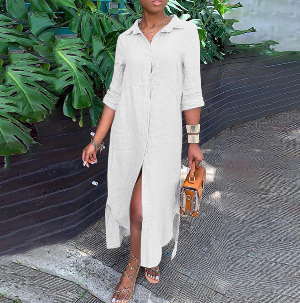 Tilly - Elegant Buttoned Woman's Maxi Summer Dress