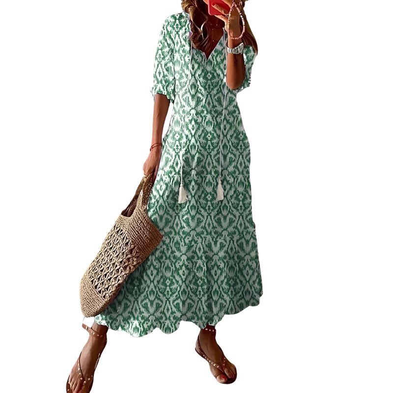 Olive - Stylish High-Quality Material Woman's Long Dress
