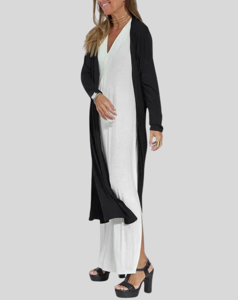 Louisa - Elegant Long V-Neck Slit Style Woman's Dress