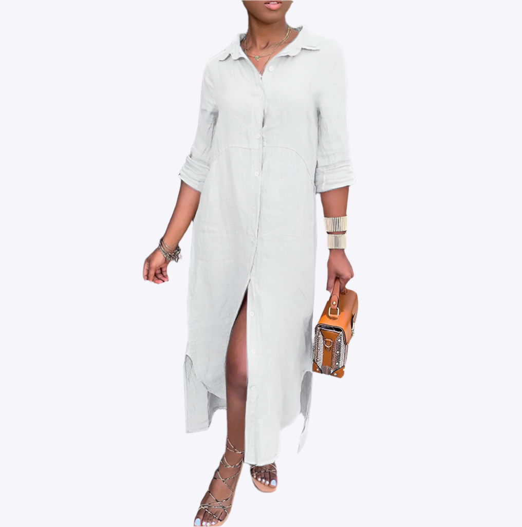 Tilly - Elegant Buttoned Woman's Maxi Summer Dress