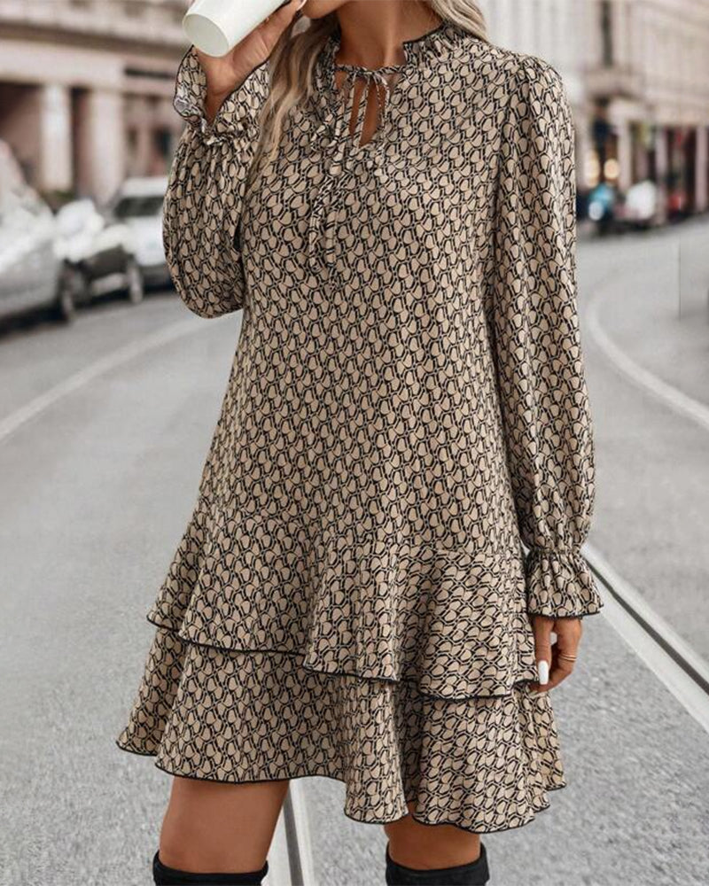 Isabella - Casual Long Sleeve Design Woman's Midi Dress