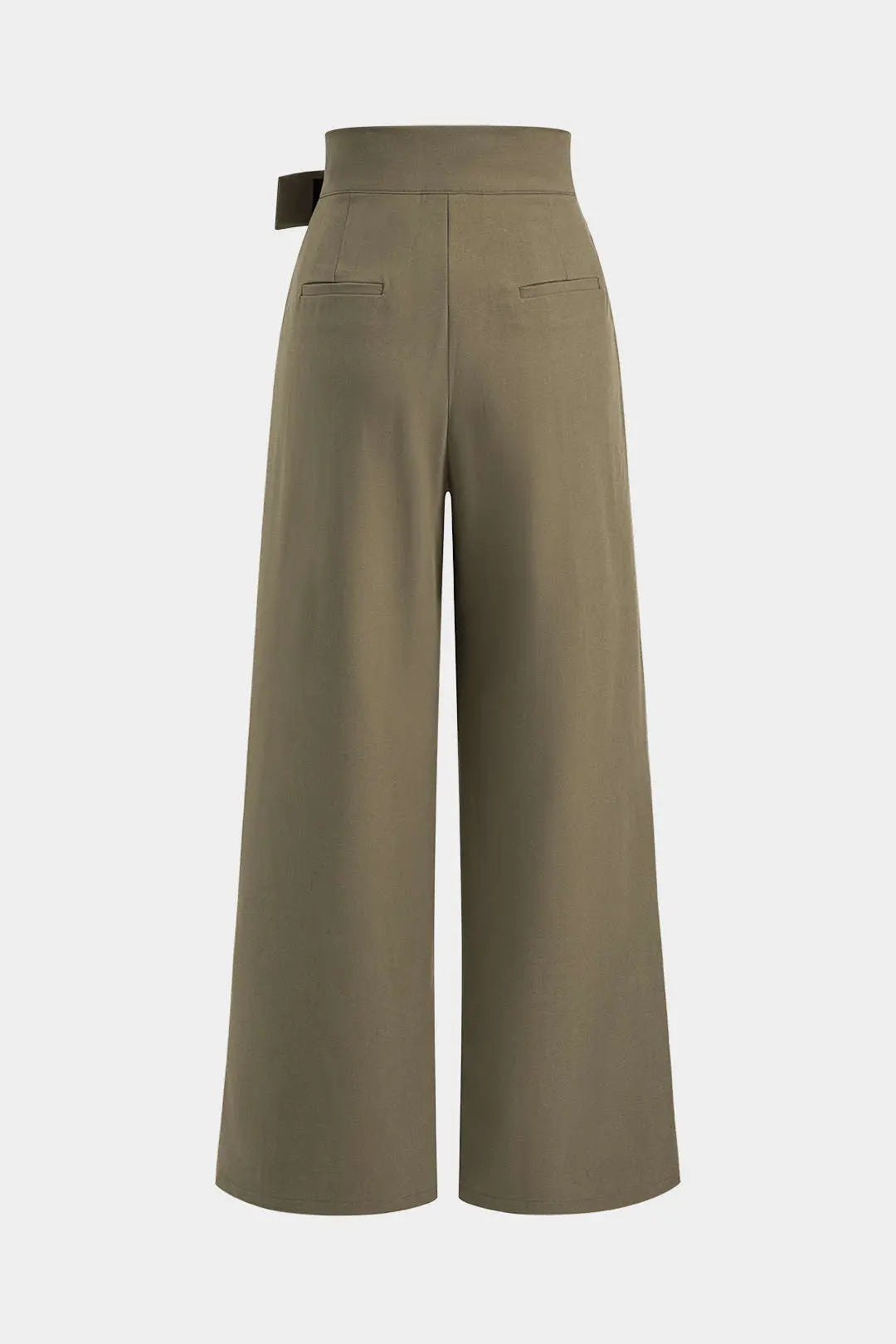 Asymmetrical Ruched Wide Leg Trousers Dreamardi