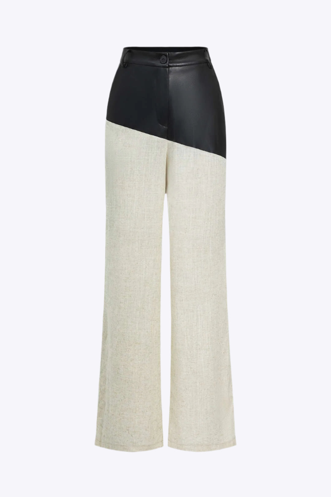 Contrast Color Block Print Straight-leg Trousers Dreamardi