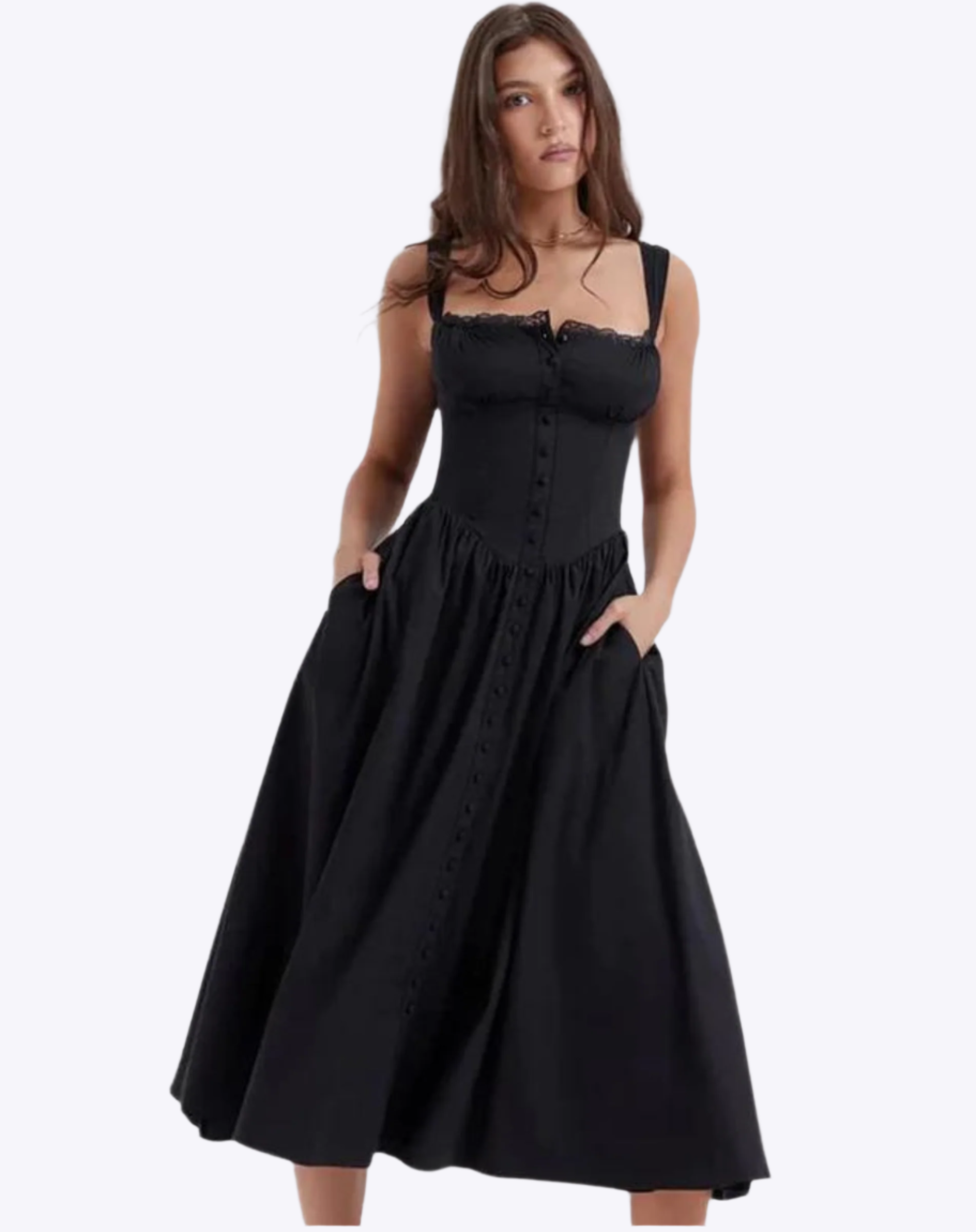 Natalie - Timeless Waist Cinched Style Woman's Midi Dress