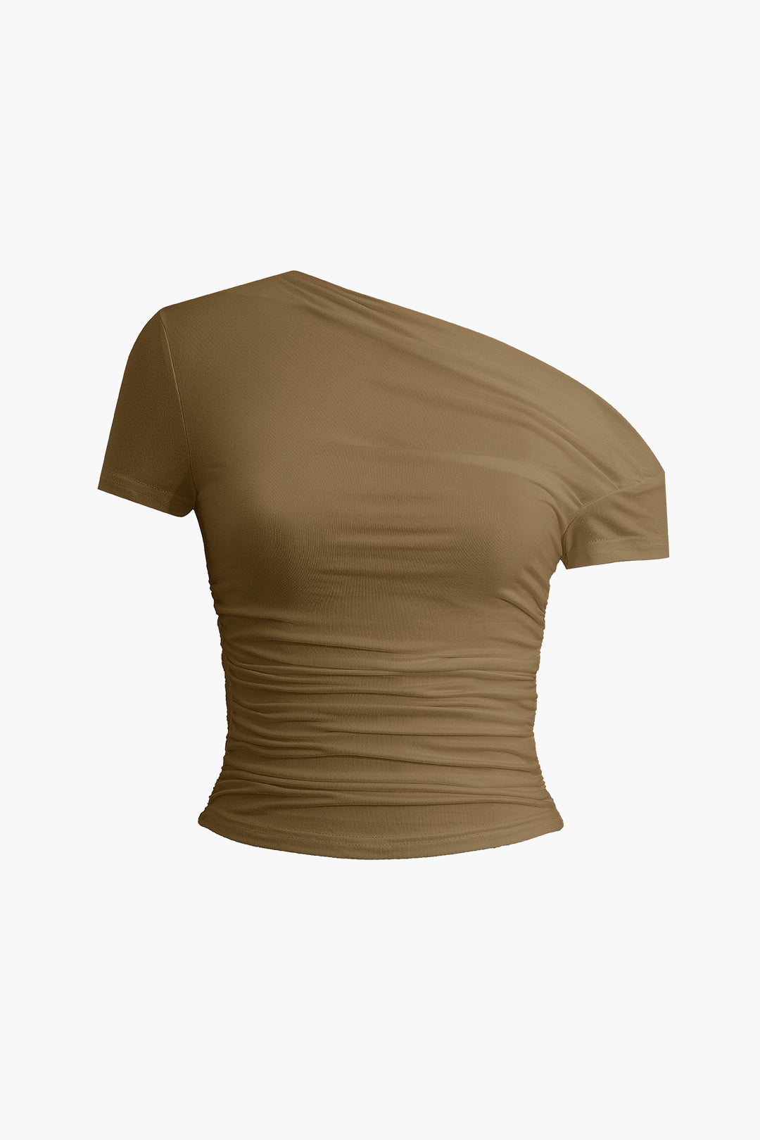 Basic Asymmetrical Ruched T-shirt Dreamardi