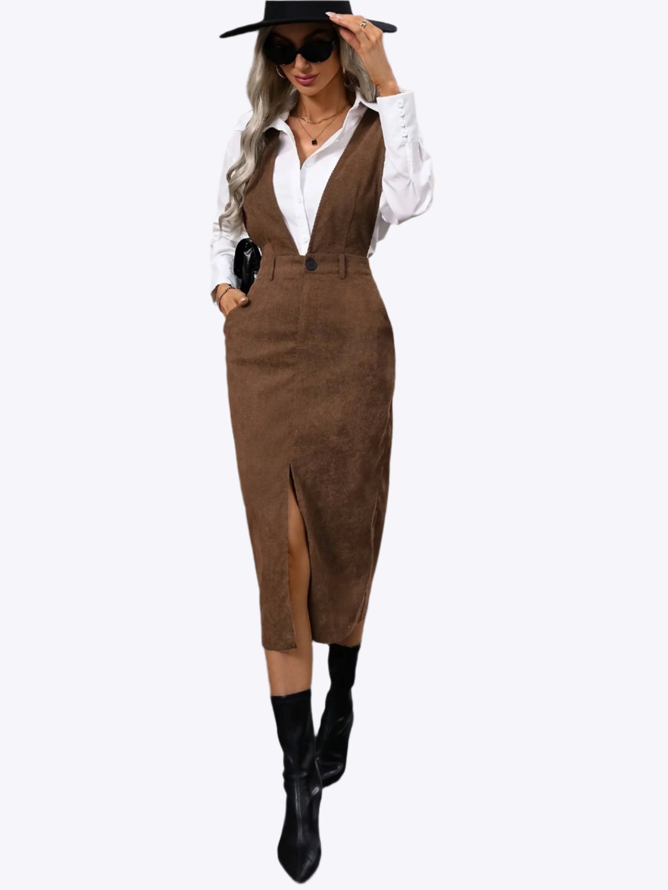 Saffron - Dual Strap Woman's Suspender Dress