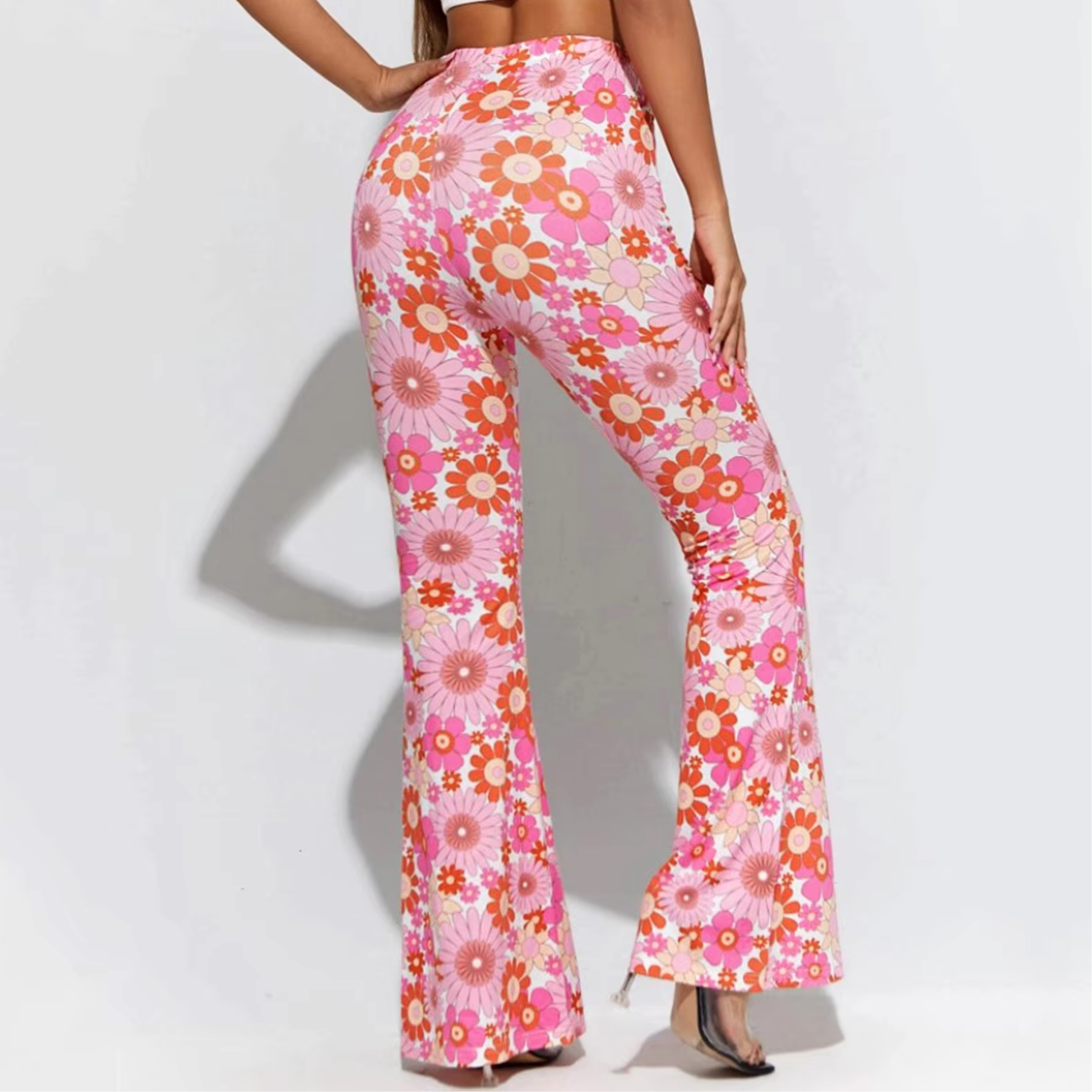Dariela - Elegant Blossom Fit Woman's Flared Trousers