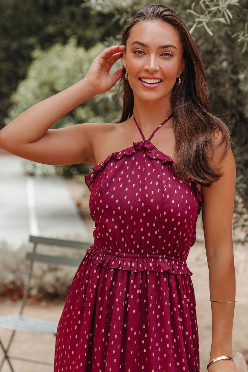 Felicia - Graceful Polka Dot Woman's Maxi Dress