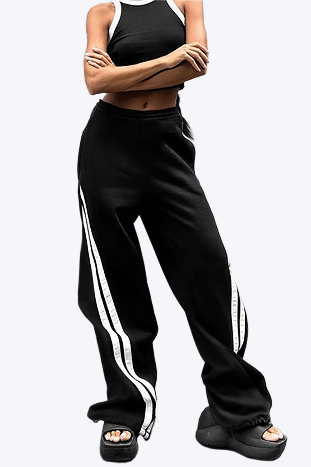 Contrast High Waist Trousers Dreamardi