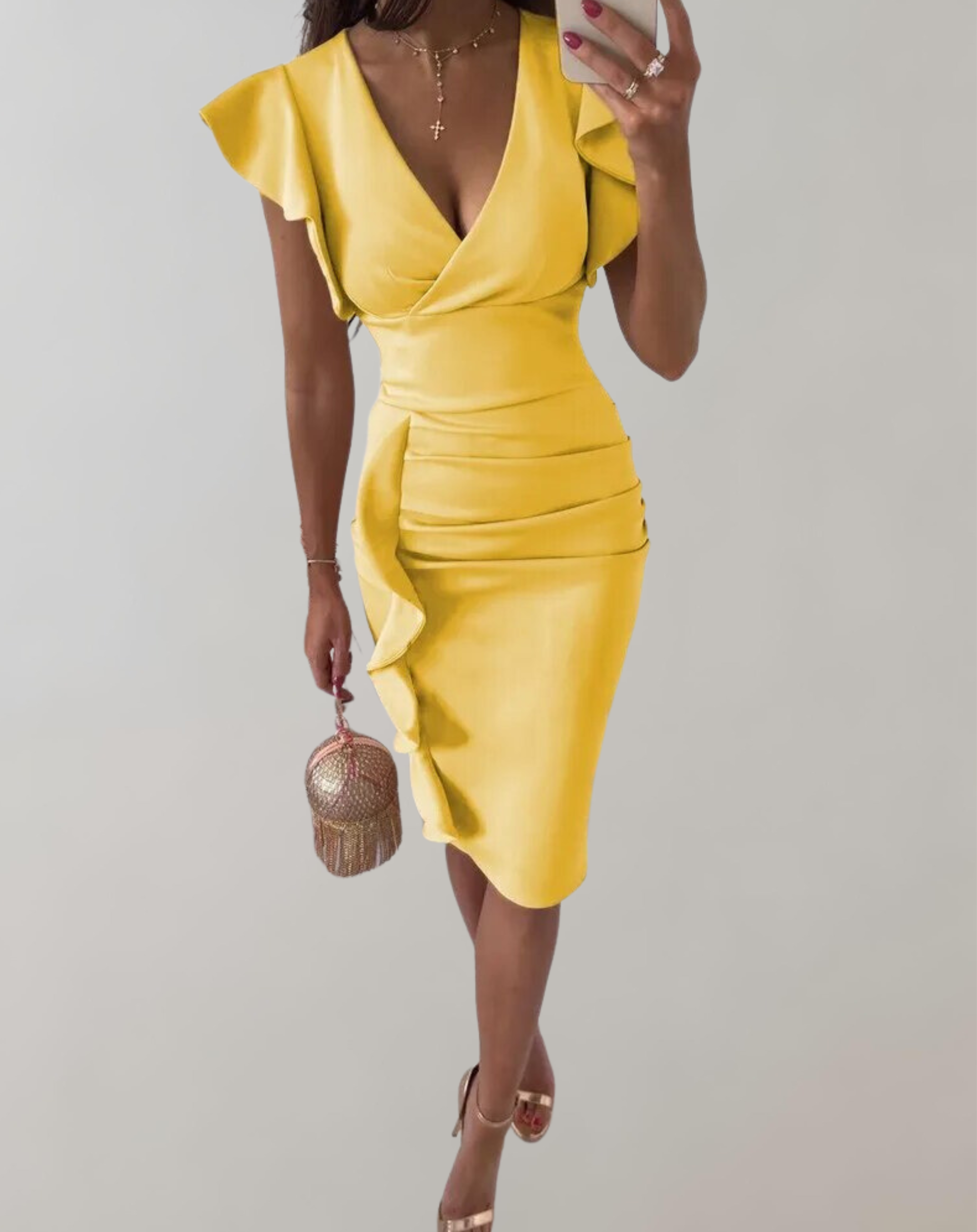 Matilda - Chic Ruffled Sleeve Style Woman's Dress