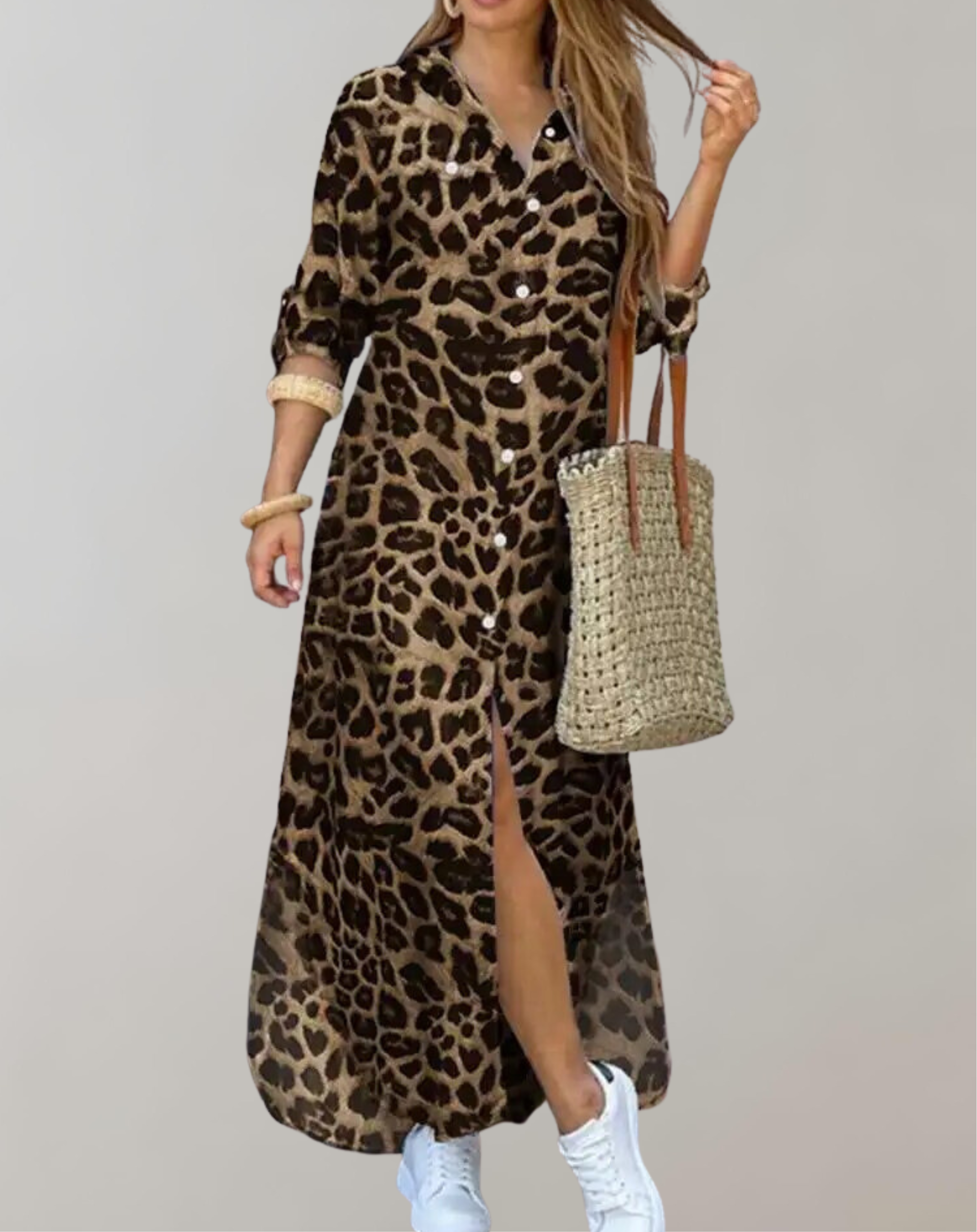 Georgina - Chic Leopard Pattern Woman's Dress