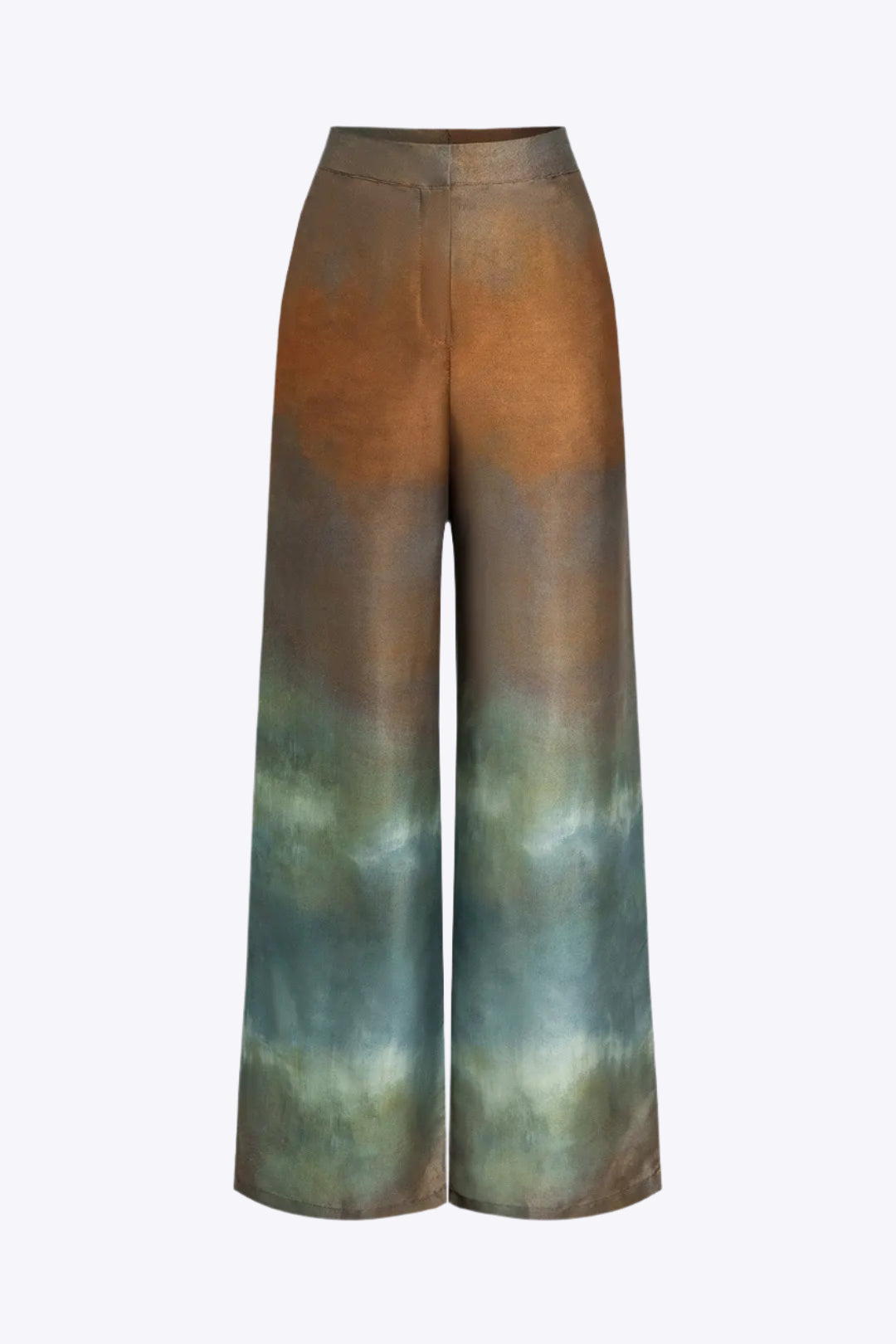 Tie Dye Print Satin Wide Leg Trousers Dreamardi