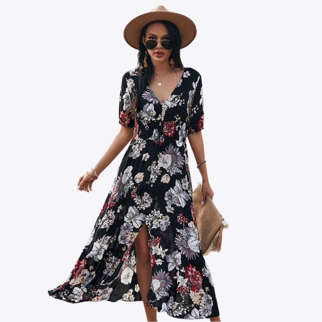 Henrietta - Chic Flowing Elegance Woman's Maxi Dress