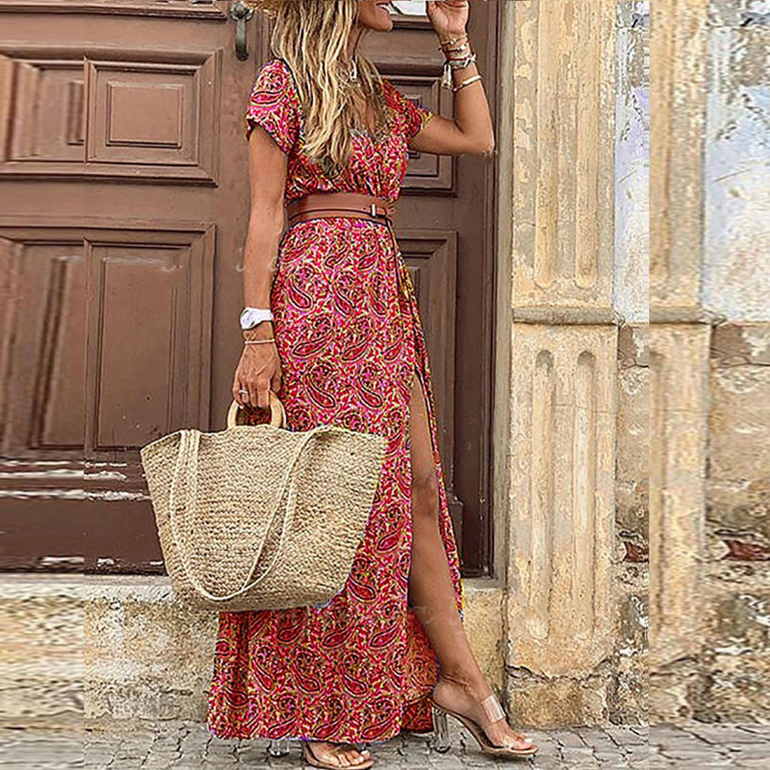 Ottilie - Bohemian Premium Fabric Woman's Maxi Dress