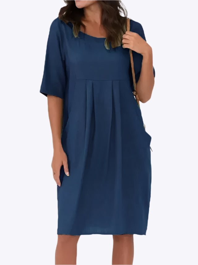 Juno - Elegant Leisure Style Woman's Midi Dress