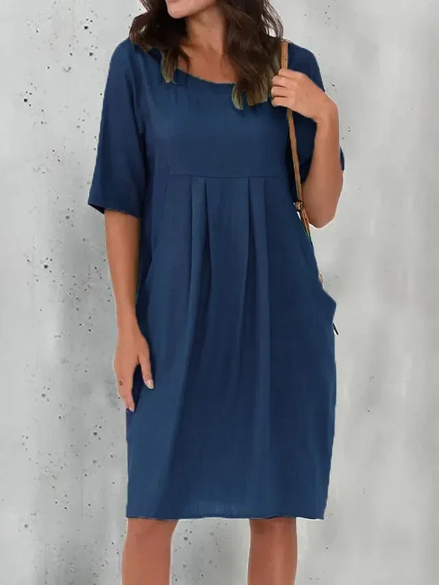 Juno - Elegant Leisure Style Woman's Midi Dress
