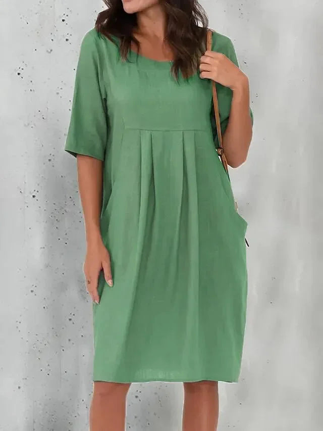 Juno - Elegant Leisure Style Woman's Midi Dress