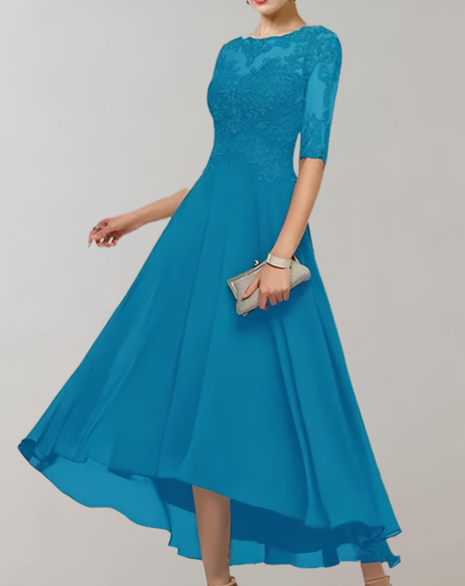 Mary - Soft and Elegant Lace Sleeves Woman's Casual Long Dress