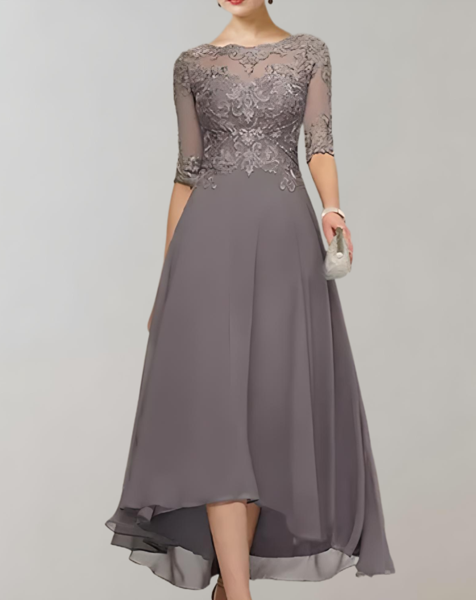 Mary - Soft and Elegant Lace Sleeves Woman's Casual Long Dress