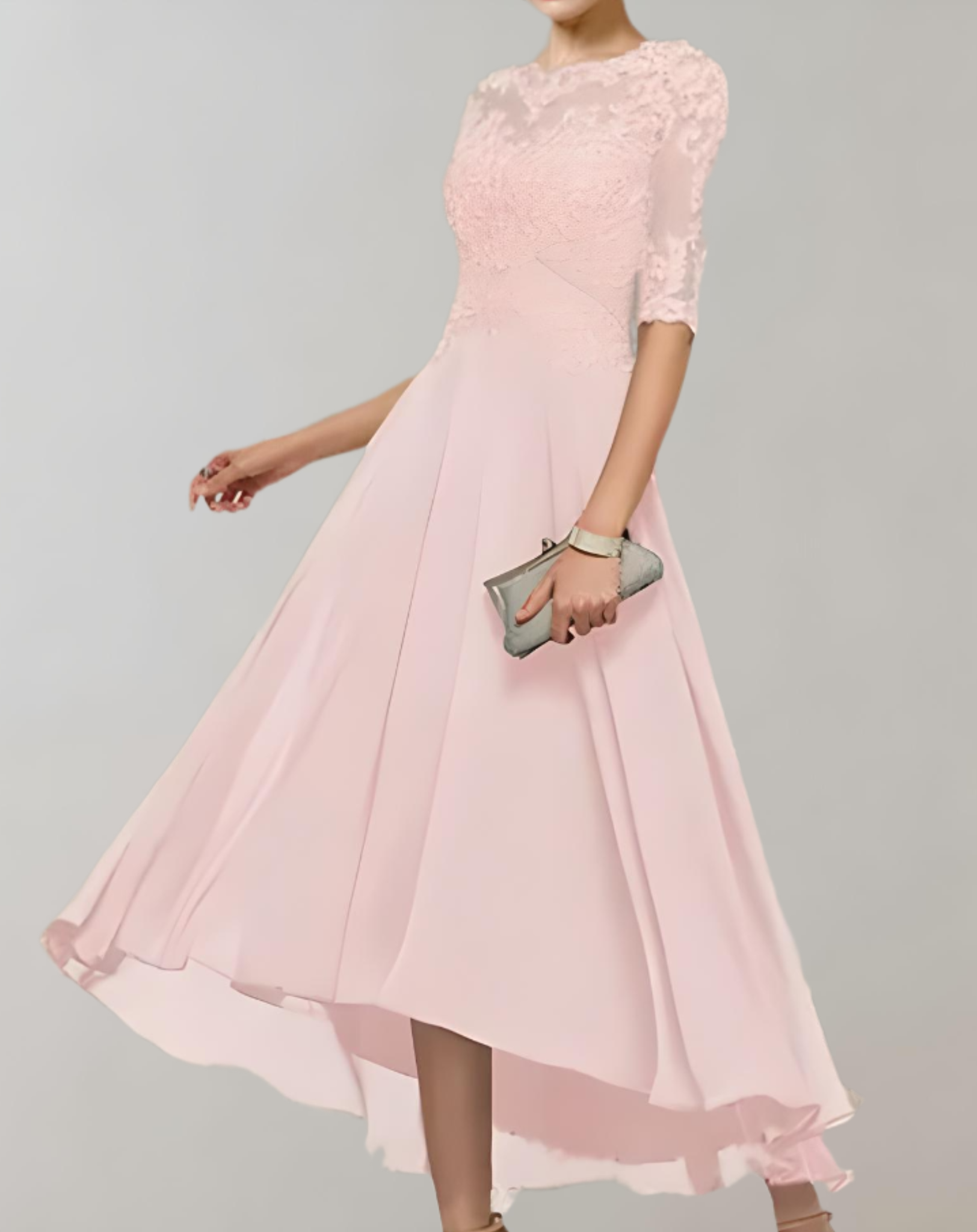 Mary - Soft and Elegant Lace Sleeves Woman's Casual Long Dress