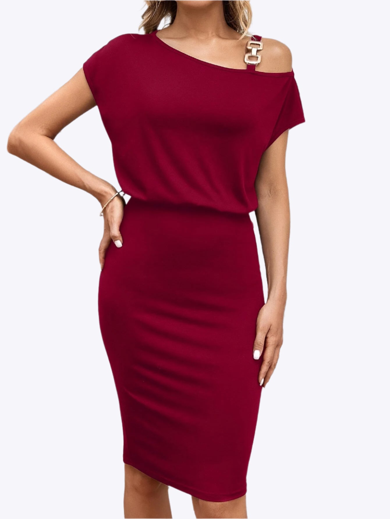 Phoebe - Bold Cold Shoulder Woman's Formal Dress