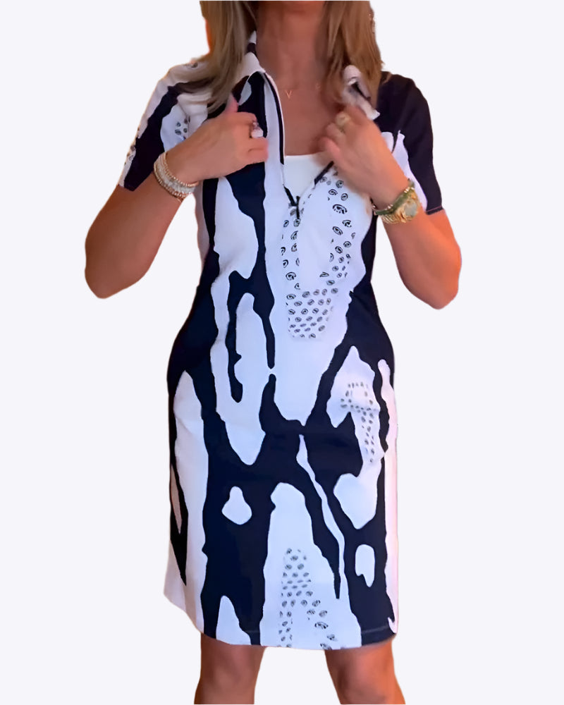 Willa - Chic Cheetah Print Buttoned Woman's Dress