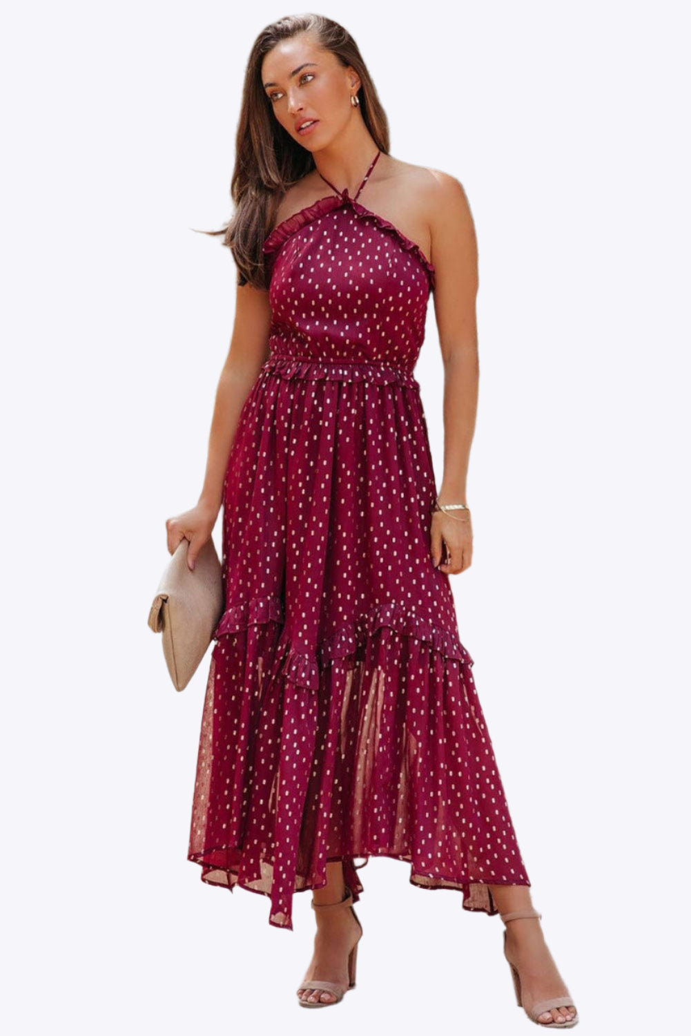 Felicia - Graceful Polka Dot Woman's Maxi Dress
