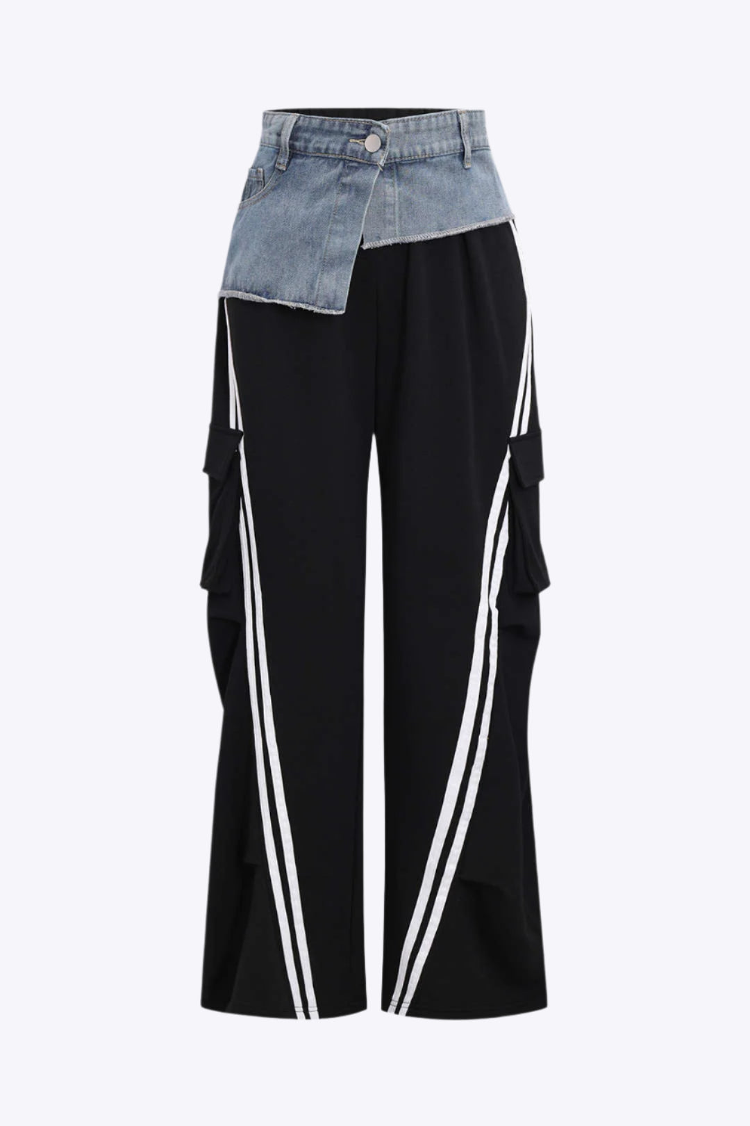 Denim Patchwork Pocket Trousers Dreamardi