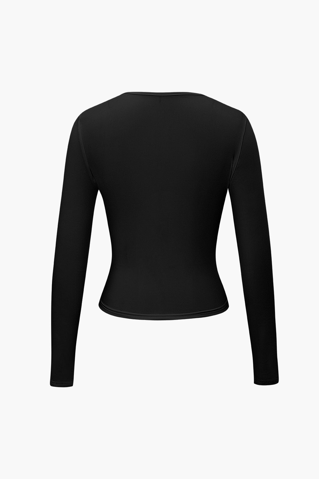 Basic Solid Round Neck Long Sleeve Top Dreamardi