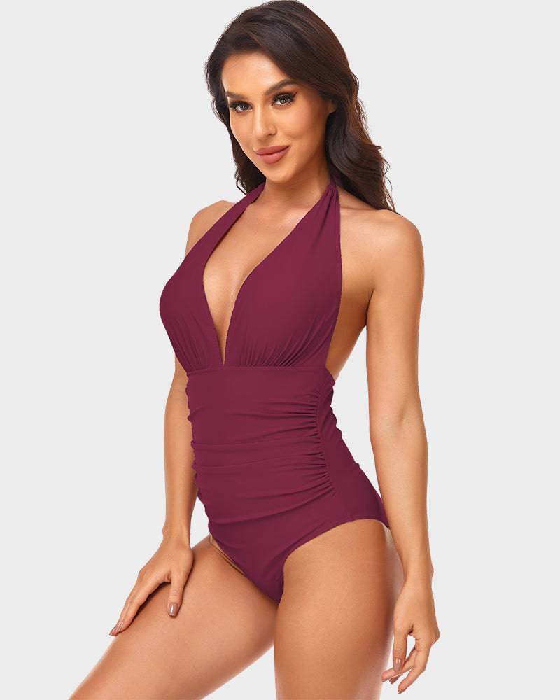 Ffion - Stylish Deep V Neckline Woman's Swimsuit
