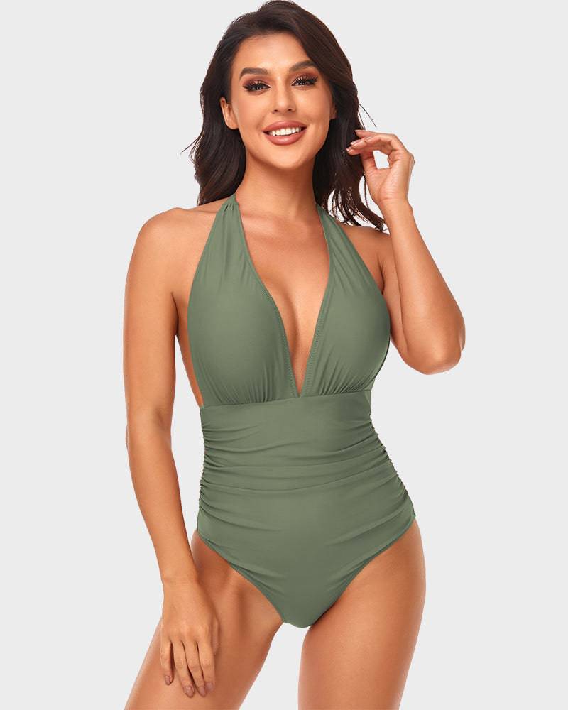 Ffion - Stylish Deep V Neckline Woman's Swimsuit
