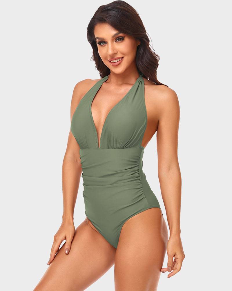 Ffion - Stylish Deep V Neckline Woman's Swimsuit