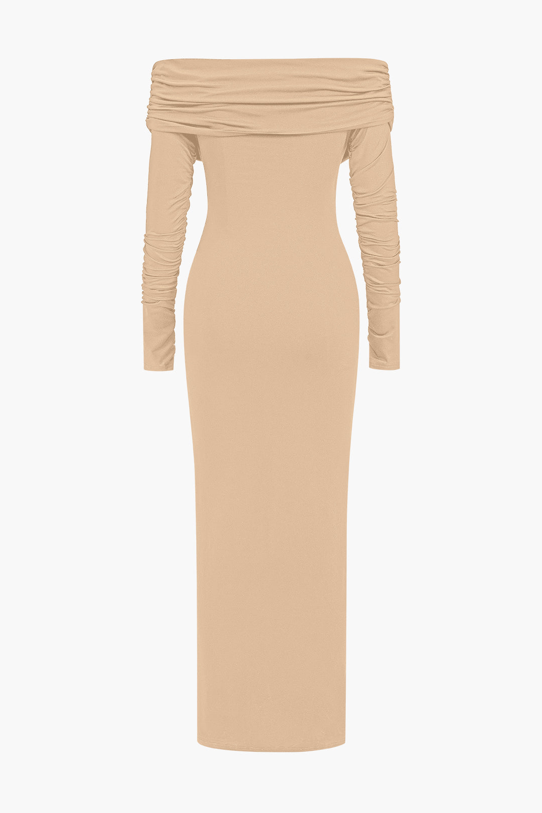 Ruched Off Shoulder Drape Detail Maxi Dress Dreamardi