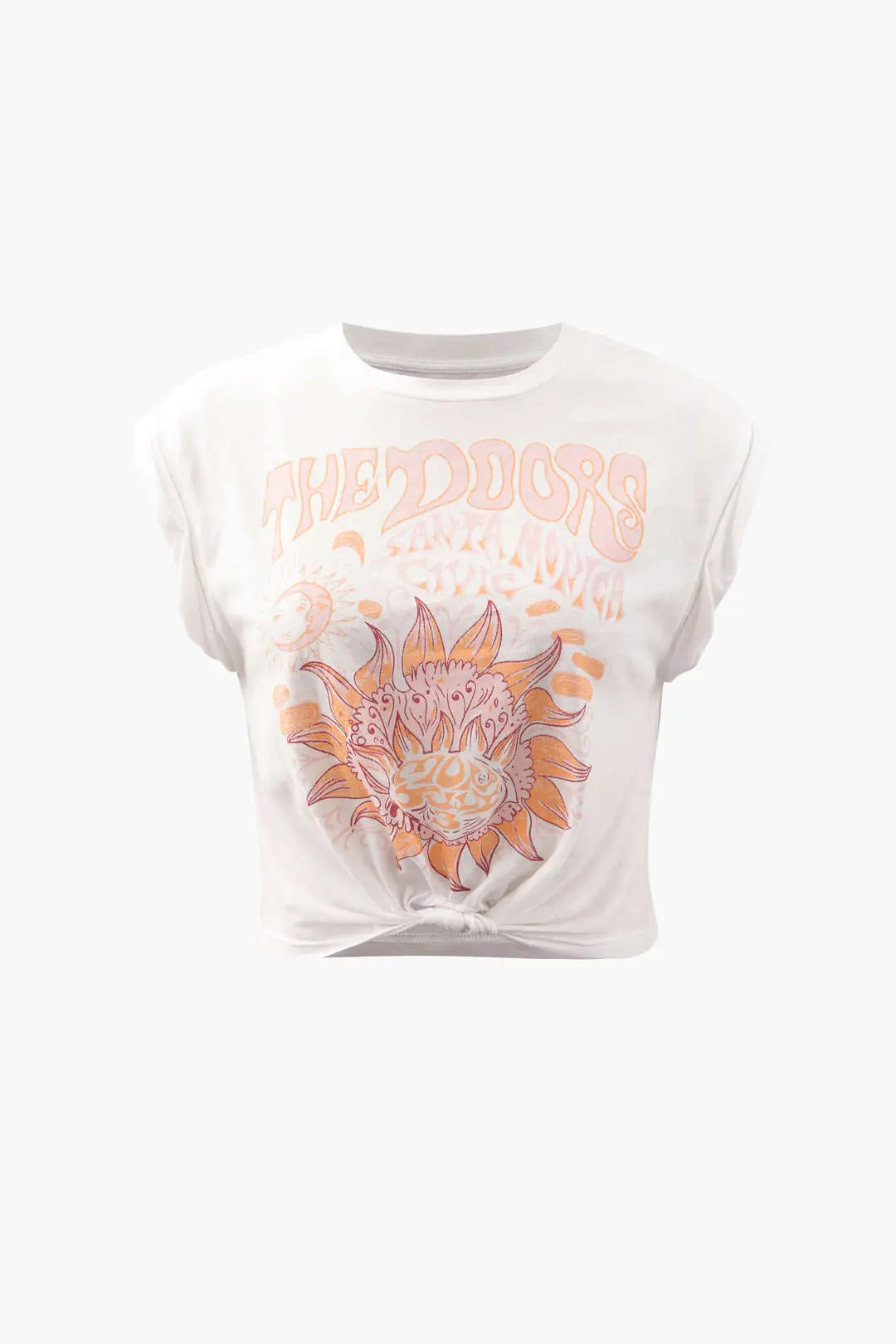 Delilah - Floral Print Knot Detail Woman's T Shir Dreamardi