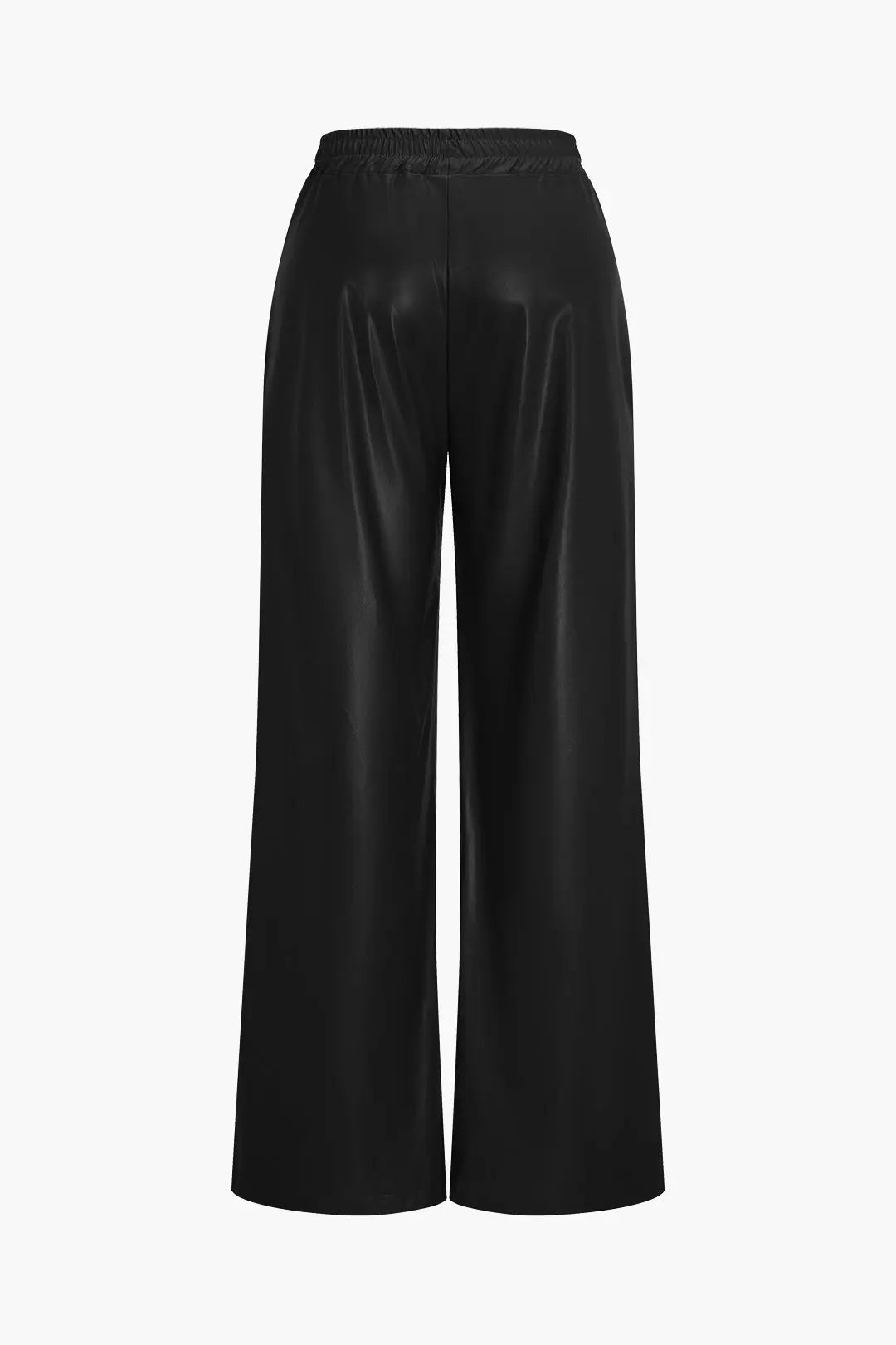 Faux Leather Pocket Wide Leg Trousers Dreamardi