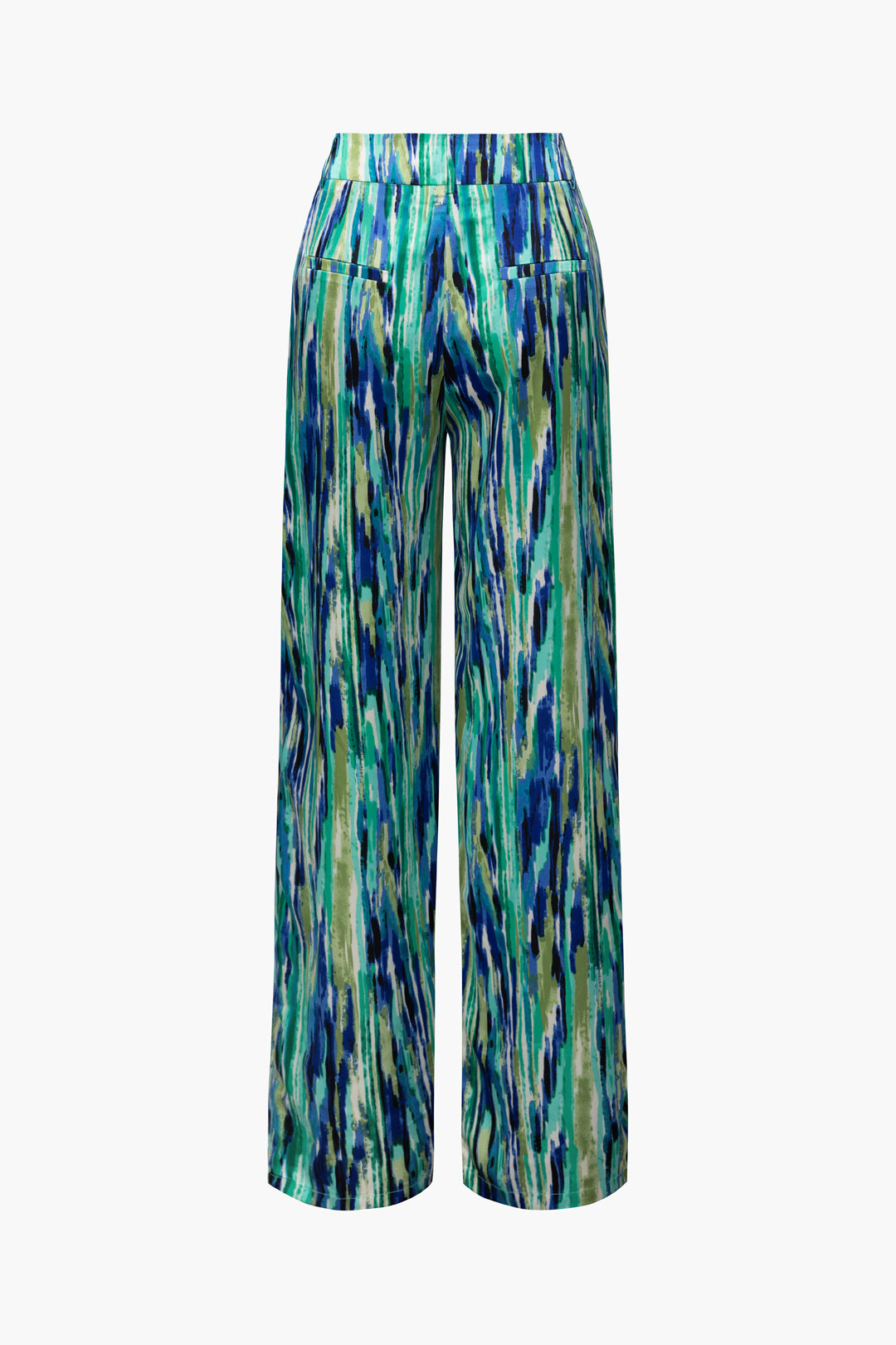 Marble Print High Waisted Full-length Straight Leg Pants Dreamardi