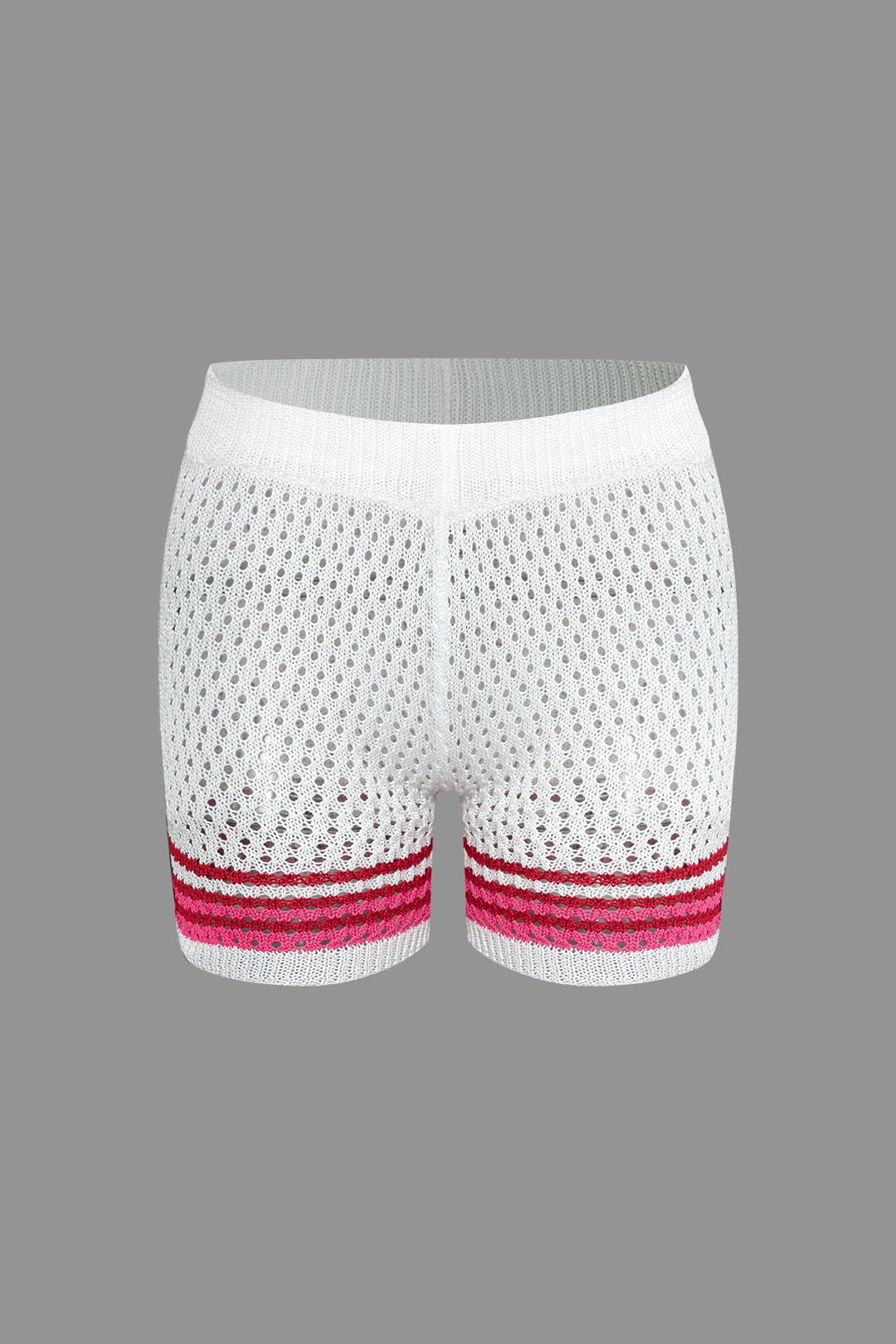 Striped Crochet Knit Cardigan and Shorts Set Dreamardi