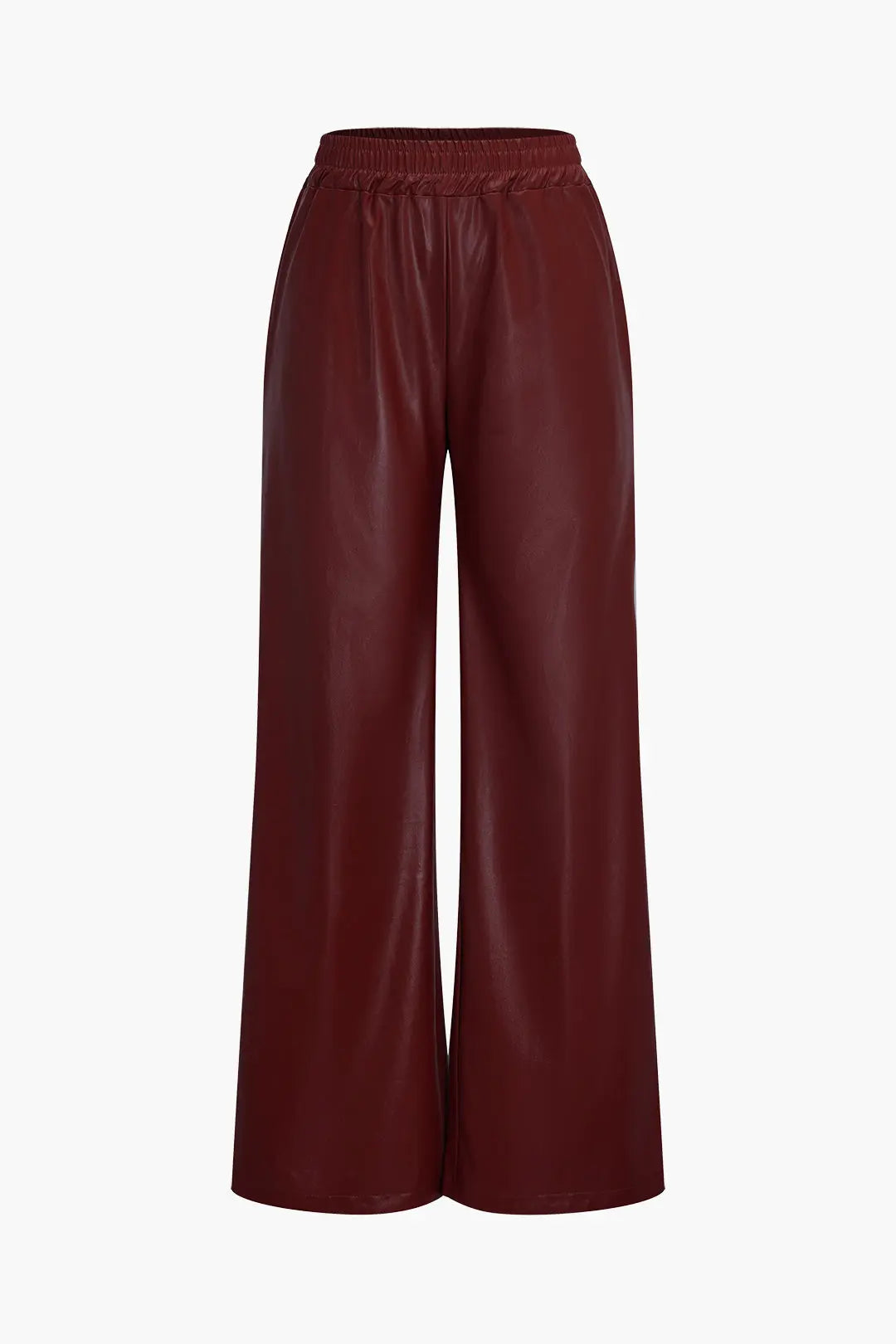 Faux Leather Pocket Wide Leg Trousers Dreamardi