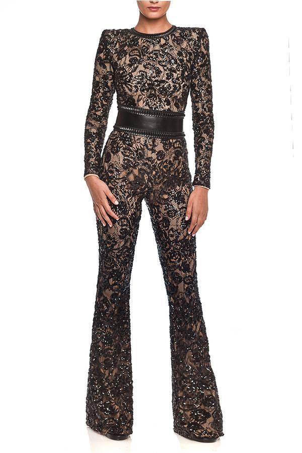 Celebrity Style Lace Slim Jumpsuit - Elegant European & American Design Dreamardi