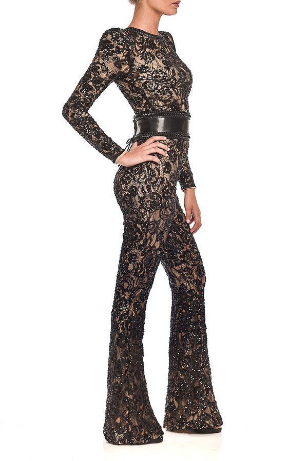Celebrity Style Lace Slim Jumpsuit - Elegant European & American Design Dreamardi
