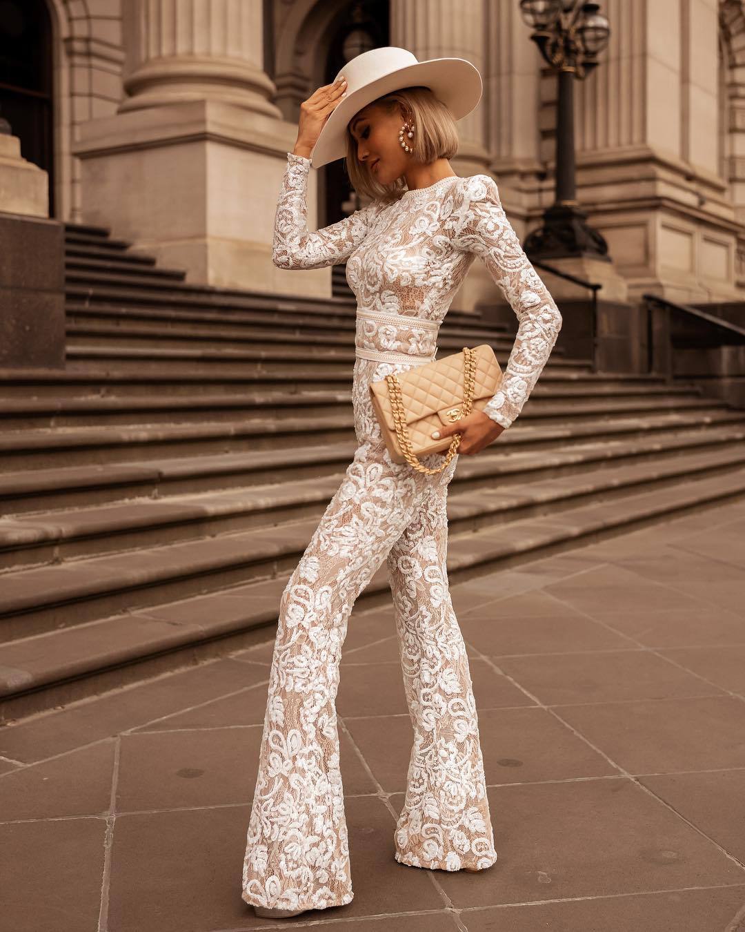 Celebrity Style Lace Slim Jumpsuit - Elegant European & American Design Dreamardi