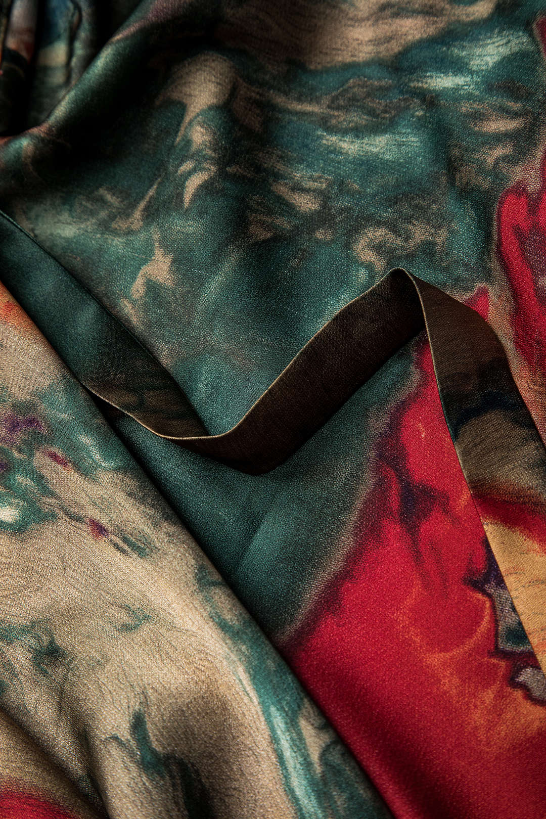 Satin Floral Print Tie Front Skirt Dreamardi