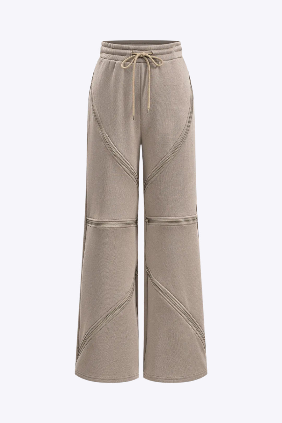 Drawstrings Zipper Wide Leg Trousers Dreamardi