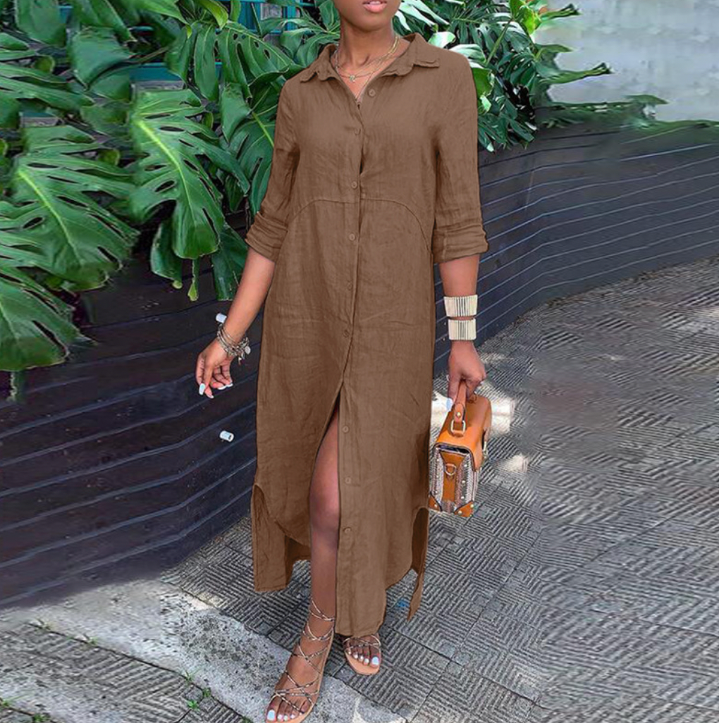 Tilly - Elegant Buttoned Woman's Maxi Summer Dress