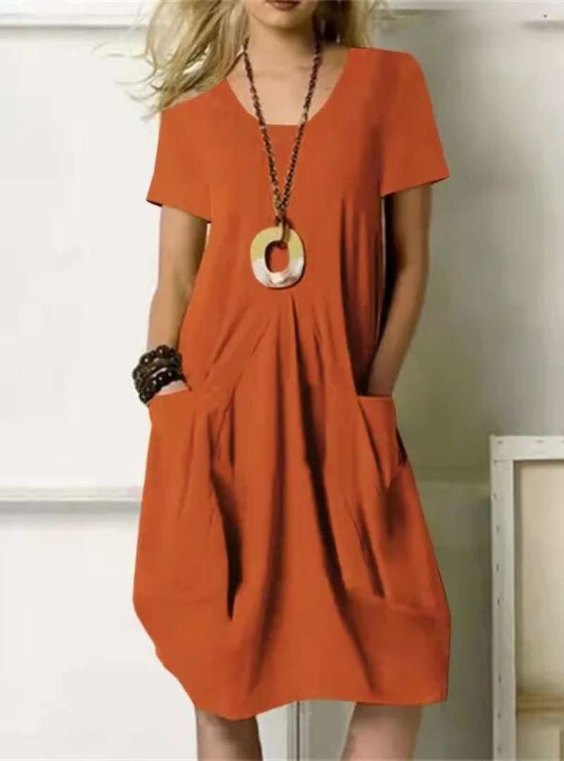 Thalassa - Relaxed Pocketed Style Woman's Midi Dress